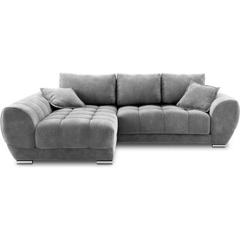 Windsor & Co Сив ъглов разтегателен диван с кадифена тапицерия, ляв ъгъл Nuage - Windsor & Co Sofas (WIN_LCF_46_F1_NUAGE2)