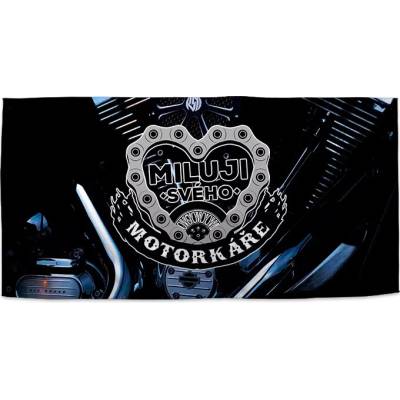 Sabilo ručník s potiskem miluji svého motorkáře 30 x 50 cm