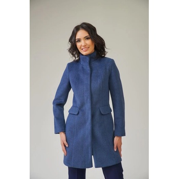 Image 1 of Radek's Collection Елегантно дамско палто цвят деним с косъм 12208-409К