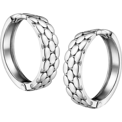 Zlaton Náušnice bílé zlato kruhy vzorované 1.2cm 1.7g 000293005249