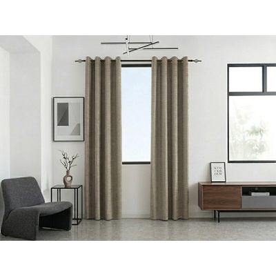 Textilomanie Zatemňovací záves LOOM VELVET 140x250 cm, béžovohnedý Zavesenie: Kovové krúžky