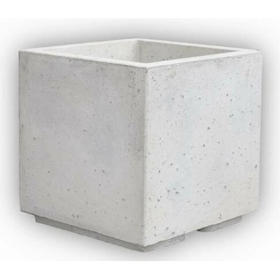 HTI Betonový květináč Monolit 40x40x40 cm Bílý architektonický beton