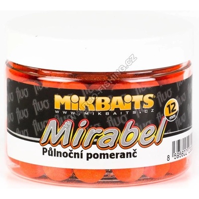 MIKBAITS Mirabel Fluo boilies 150ml 12mm Půlnoční pomeranč