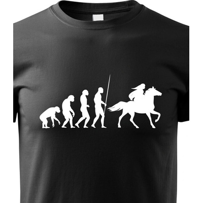 dětské tričko Evoluce jezdkyně černá