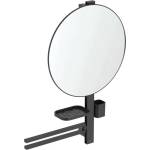 Ideal Standard ALU+ - Огледало с държач за кърпи, рафтче и чашка за четки и паста, копринено черно BD587XG (BD587XG)