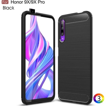 Huawei Honor 9X / 9X Pro Удароустойчив Carbon Fiber Калъф и Протектор