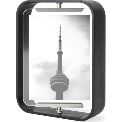 Dřevěný otočný fotorámeček 10x15 cm Bellwood černý na stůl Umbra
