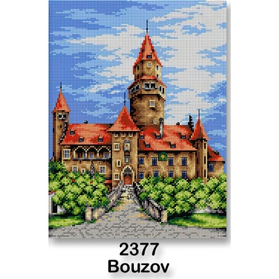 VTC Vyšívací předloha 70243 2377 hrad Bouzov zeleno-modrá 30x40cm – Zboží Dáma