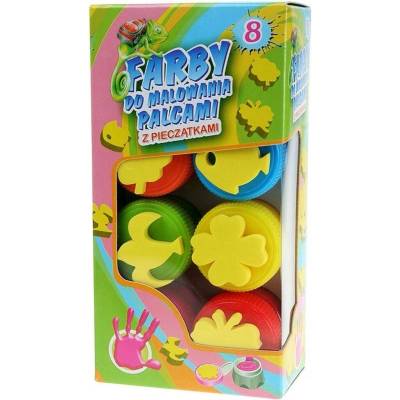 Farby na maľovanie prstami Titanum 8 ks x 15 ml