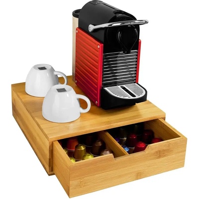 Kesper 58952 Organizér na čaje a kávové kapsule bambus 34 x 31 x 8 cm