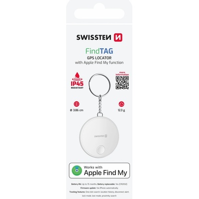 Swissten Find Tag s funkciou Apple Find My (20114003) biely