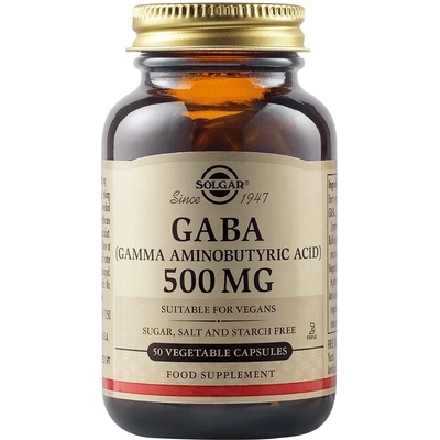 Solgar GABA, 500 mg, 50 растителни капсули, Solgar