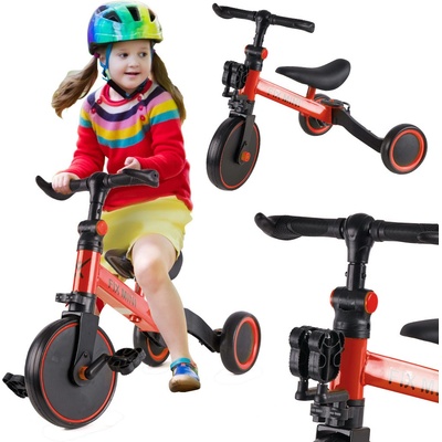KIK Trike Fix Mini bežecká 3v1 s pedálmi červená