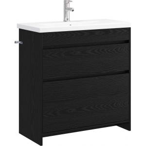 vidaXL Комплект мебели за баня Черен дъб 81 x 40 x 84, 5 см (3404267)