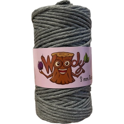 Woody Crafts Woody Macrame 3 mm, Tmavě šedá