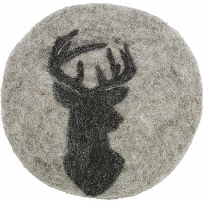 Cilio Podtácek z ovčí vlny Lana STAG 21cm šedá