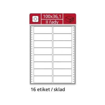 Etikety tabelačné 102x36,1mm APLI 2 radové