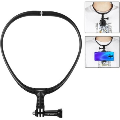 Puluz Nastaviteľný držiak na krk pre akčné kamery GoPro čierny PU846B