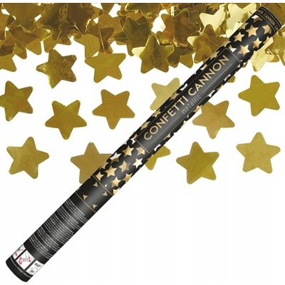 Vystreľovacie konfety zlaté hviezdy 40cm