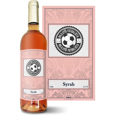 Sablio Nejlepší fotbalista Syrah ružové suché víno 12 % 0,75 l (čistá fľaša)