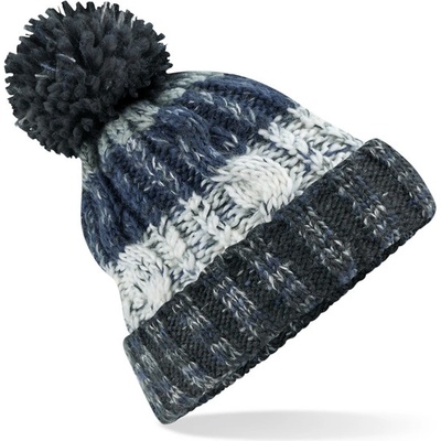 Beechfield s bambulí Corkscrew beanie B486 šedá-bílá