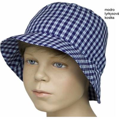 Dětský klobouk Fantom č. 17 modro-tyrkysová kostka
