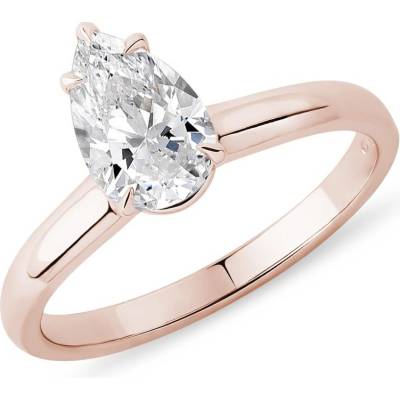 Klenota Prsteň s LG diamantom kvapka z ružového zlata R0870754