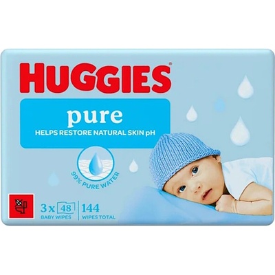 HUGGIES Pure vlhčené obrúsky 3 x 48 ks