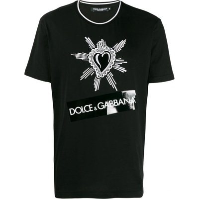 Dolce & Gabbana Heart Embroidered Black tričko