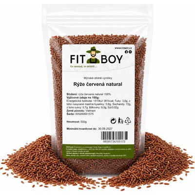 Fitboy rýže červená natural 0,5 kg