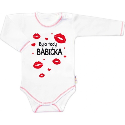 Body dlhý rukáv s vtipným textom Baby Nellys Byla tady babička