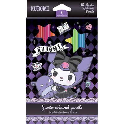 Pastelky trojhranné Colorino Jumbo Kuromi 12 barev
