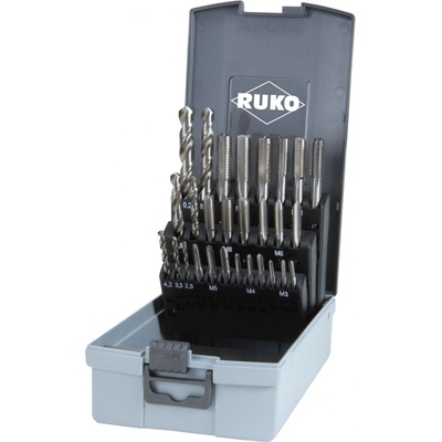 Závitníky M3 - M12 a vrtáky 2.5 - 10.2 mm, sada 28 kusů - RUKO 245003RO