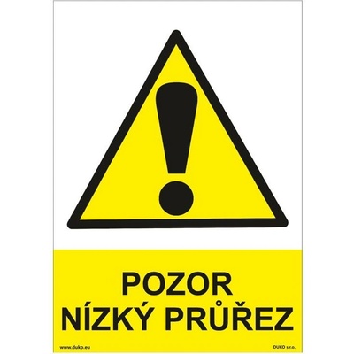 DUKO POZOR NÍZKÝ PRŮŘEZ Formát: 148 x 210 mm, Materiál: samolepící vinylová fólie