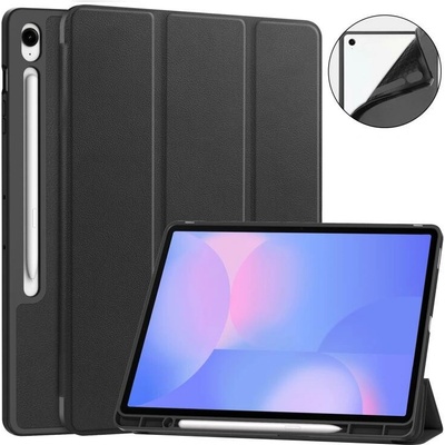 Vsetkonamobil 107609 LEATHER Zaklápací kryt pre Samsung Galaxy Tab S10 FE+ čierny