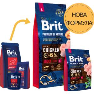 Brit Premium by Nature Adult L - За големи породи с 45% Пилешко