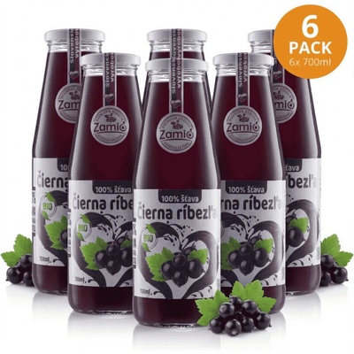 Zamio BIO Ríbezľa Čierna 100% šťava 6 x 700 ml