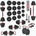 HMS Комплект тежести HMS SGN130 Pro Set 6W1 30 кг черни/червени