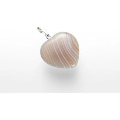 Svět Kamenů Achát šedý srdíčko přívěsek 00151627