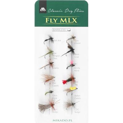 Mikado Sada Umělé Mouchy Dry Flies Barbless- 1 ks