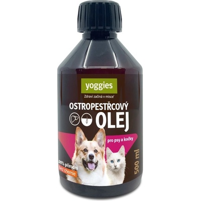 Yoggies Ostropestřcový olej pro psy a kočky 500 ml