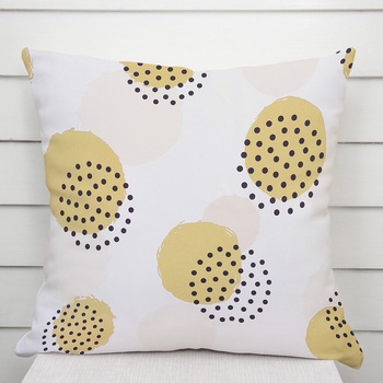 Biante TF-059 Okrové a svetlo marhuľové bodkované kruhy na bielom 40 x 40 cm