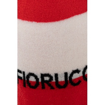 Fiorucci Вълнен шал Fiorucci Logo Alpaca в червено с десен W02FPASC470KN11RD02 (W02FPASC470KN11RD02)