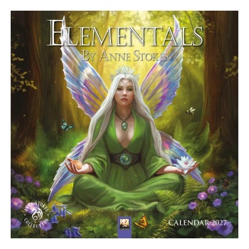 Flame Tree Publishing Elementals by Anne Stokes Mini Wall Calendar 2027 (Art Calendar) | WALL