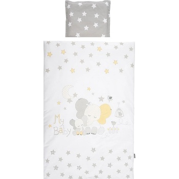 Lorelli Спален комплект от 5 части Lorelli - Cosy, Elephant, Grey Stars (10420064701)