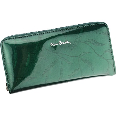 Pierre Cardin Lesklá celozipová kožená peněženka LEAF 119