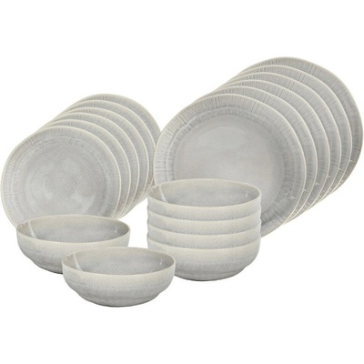 HIT Jídelní sada talířů Earth šedá 18 ks