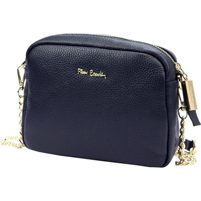 Pierre Cardin Značková malá kožená crossbody kabelka no. 48 tmavěmodrá