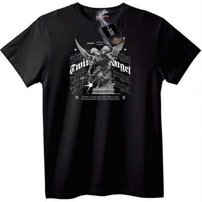 NOONEBRAND Тениска Близнашки Ангели Градски Стил - L, Black