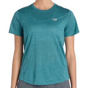 New Balance Дамска тениска New Balance Women's Athletics S/S Running shirt - Big Teal Heather - размер XS (916-1222-0811)